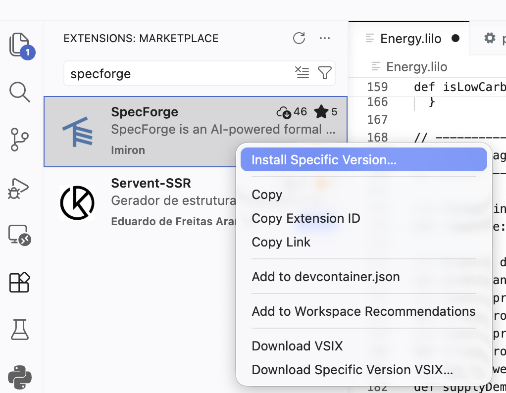 特定のバージョンのVSCode拡張機能をインストール