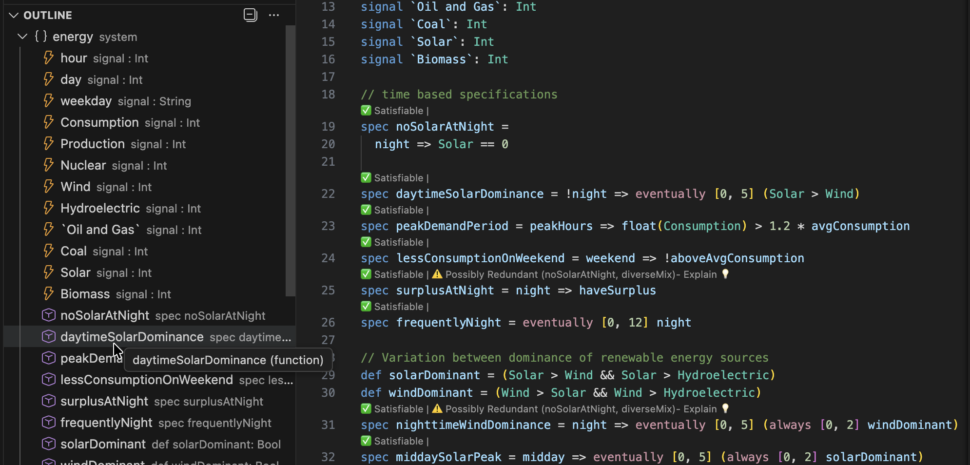 VSCode system outline
