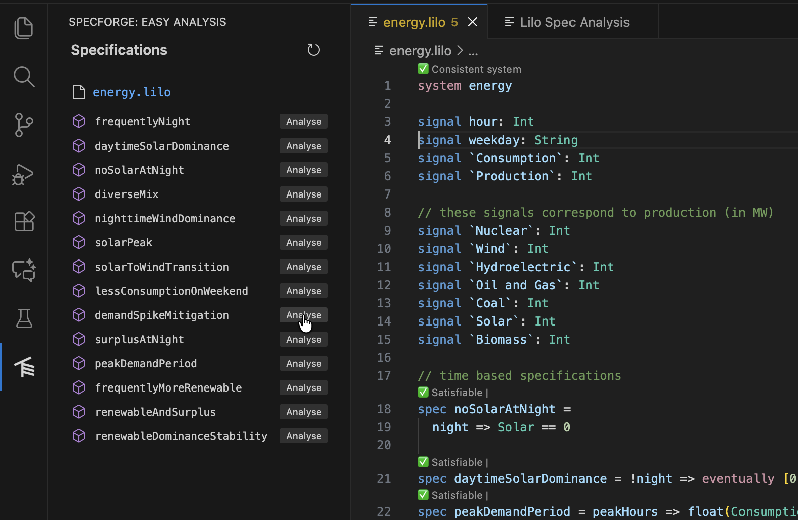 SpecForge spec status