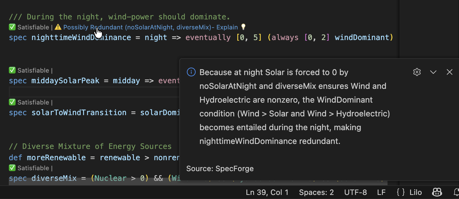VSCode, code lens, explain redundancy